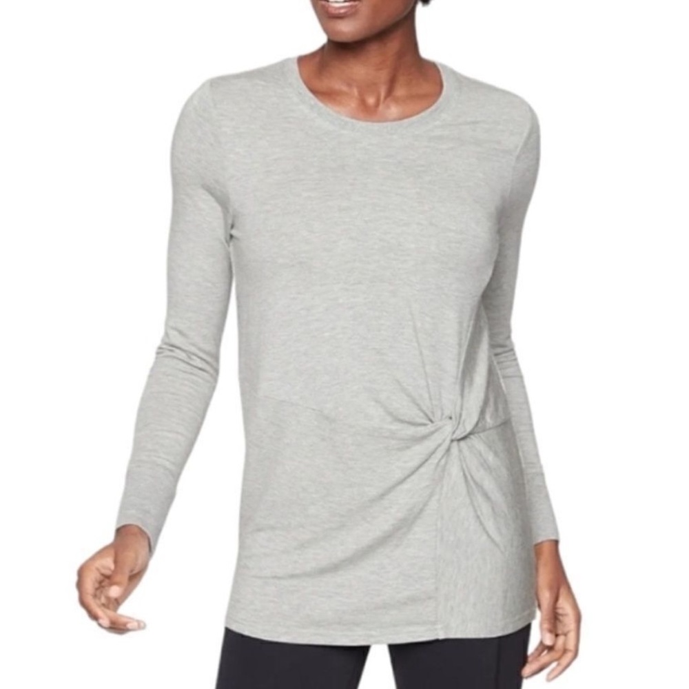 Athleta Twist Front Top, Light Grey | Size Medium EUC